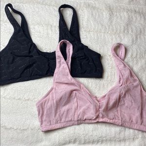 Savage X Fenty Pink & Black Flocked Logo Bralette 2X (2 Bralettes)